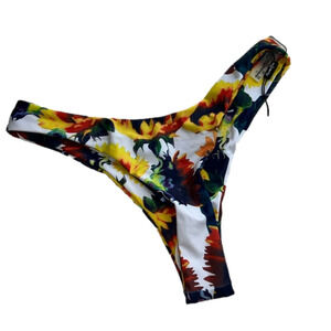 NWT Lemon Fish Floral Thong Bikini Bottom S